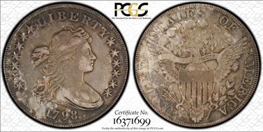 1798 $1 Large Eagle AU50