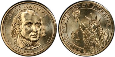 2007-D $1 Partial Edge Letering Madison - Position B MS65