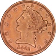 1841-D $5 Small D XF45