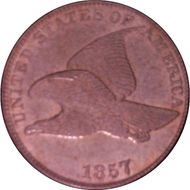 1857 1C Flying Eagle MS64