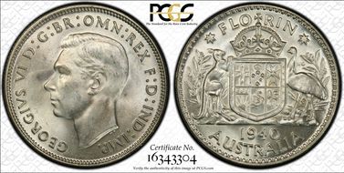 1940(m) Florin KM-40  Ag MS64