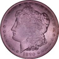 1880-O $1 VAM 49, Hangnail AU58