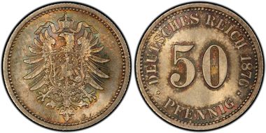 1876-B 50 Pfg J-7 MS64