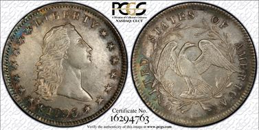 1795 $1 Flowing Hair, BB-14 AU55