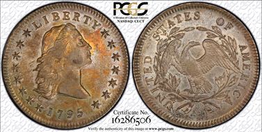 1795 $1 Flowing Hair, BB-27 AU55