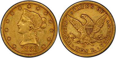 1858-S $10 XF45
