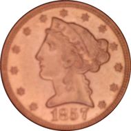 1857 $5 MS62