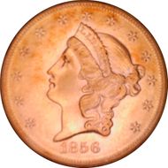 1856-S $20 AU58