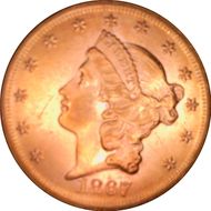 1867 $20 AU58