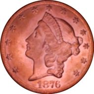1876 $20 MS63