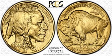 2010 $50 American Buffalo First Strike .9999 Fine Gold MS70