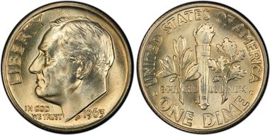 1963-D 10C MS67FB