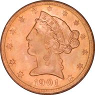 1901-S $5 MS64+