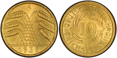 1935-A 10 Rcpfg J-317 MS65