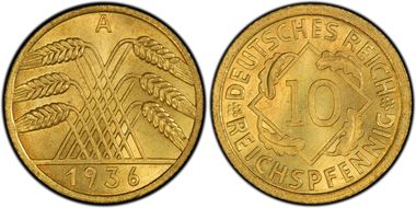 1936-A 10 Rcpfg J-317 MS65