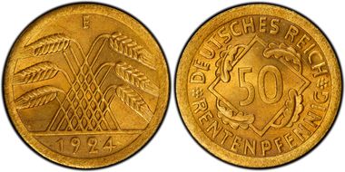 1924-E 50 Rtpfg J-310 MS64
