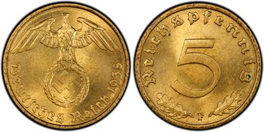 1938-J 5 Pfg J-363 MS63