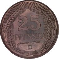 1910-D 25 Pfg J-18 PR65CAM