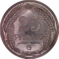 1911-G 25 Pfg J-18 PR66CAM