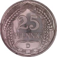 1912-D 25 Pfg J-18 PR65CAM