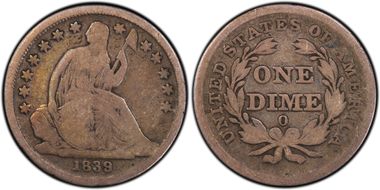 1839-O 10C RPM FS-501, F-104 VG8