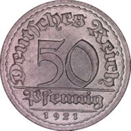 1921-D 50 Pfg J-301 MS67