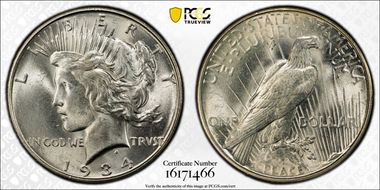 1934-D $1 VAM 3, DDO, Medium D MS62