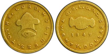 1849 $20 Mormon XF45