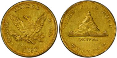 1860 $20 Clark, Gruber & Co. MS60