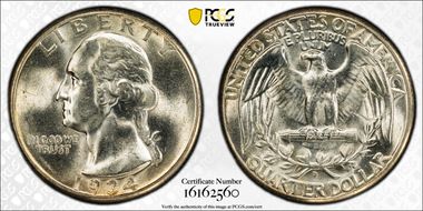 1934-D 25C Heavy Motto MS64