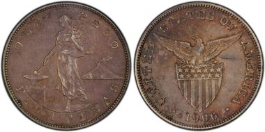 1906-S Peso KM-168  Ag AU50