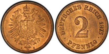 1875-C 2 Pfg MS64RB
