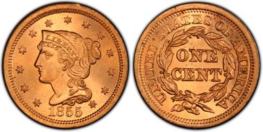 1855 1C N-4 Upright 55 MS65+ RD