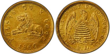 1860 $5 Mormon MS61