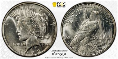 1923-D $1 VAM 1H, "Ponytail" MS64