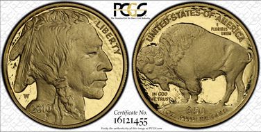 2010-W $50 American Buffalo First Strike .9999 Fine Gold PR70DCAM
