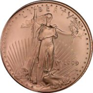 1999-W $5 Unfinished Proof Dies Gold Eagle MS69