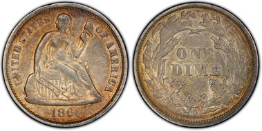 1860-O 10C AU50