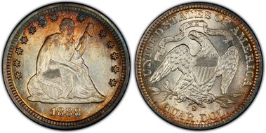 1888-S 25C MS64