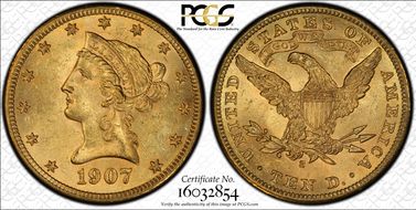 1907-S $10 MS63