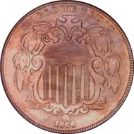 1866 5C Rays MS65