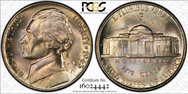 1943-P 5C Doubled Die Obverse MS66