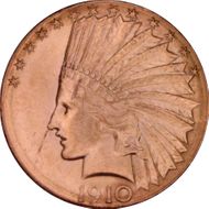 1910-D $10 MS62