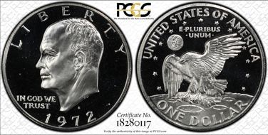 1972-S $1 Silver, DDO, FS-101 PR69DCAM