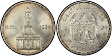 1934-A 5 Mk Potsdam w/Date J-356 MS64