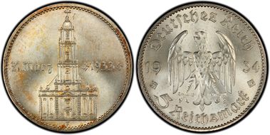 1934-F 5 Mk Potsdam w/Date J-356 MS64