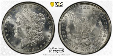 1878 8TF $1 VAM 17, Diagonal in 8 MS63
