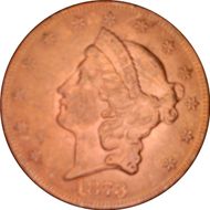 1873 $20 Open 3 MS62