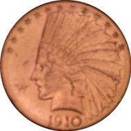 1910-D $10 MS63