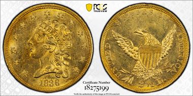 1836 $2.50 Block 8 MS62